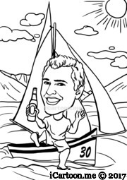 holding beer on a sailing boat
