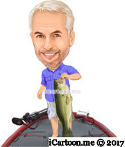 fishing hobby caricature