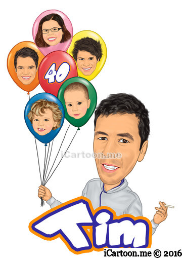 Birthday caricature gift for husband