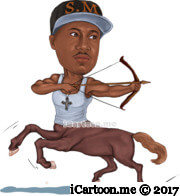 have bow and arrow in hand aiming at a target like Centaur