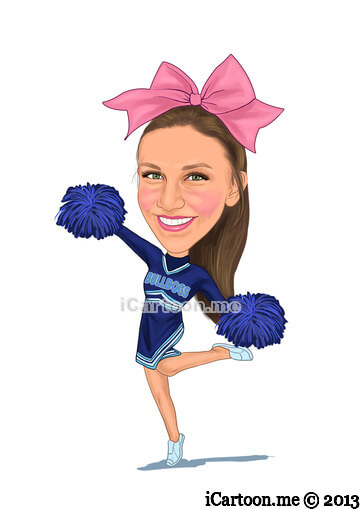 Custom cheerleading caricature