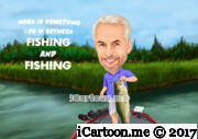 fishing hobby caricature
