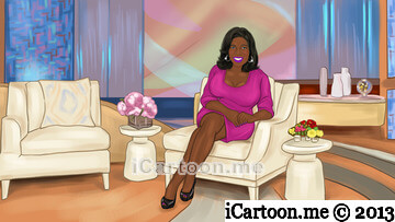 Cartoon me - lady sitting position in a sofa