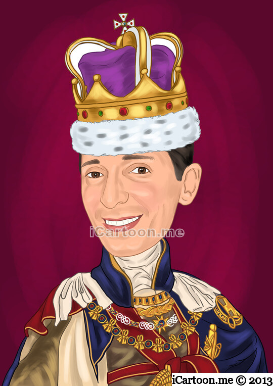 Make a cartoon of me from photo - regal look with crown like a King