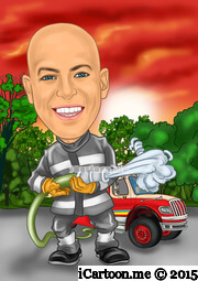 fireman caricature