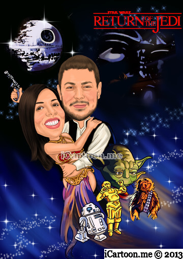 Valentine's gift couple in Star War Return of Jedi poster