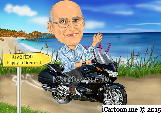 Retirement from his desk job - on a Honda st1300 bike